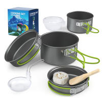 Juego De Cocina Para Camping Aluminio Portátil Utensilios De Mesa Al Aire Libre Set De Cocina BBQ Picnic Equipamiento De Hiking - details 4