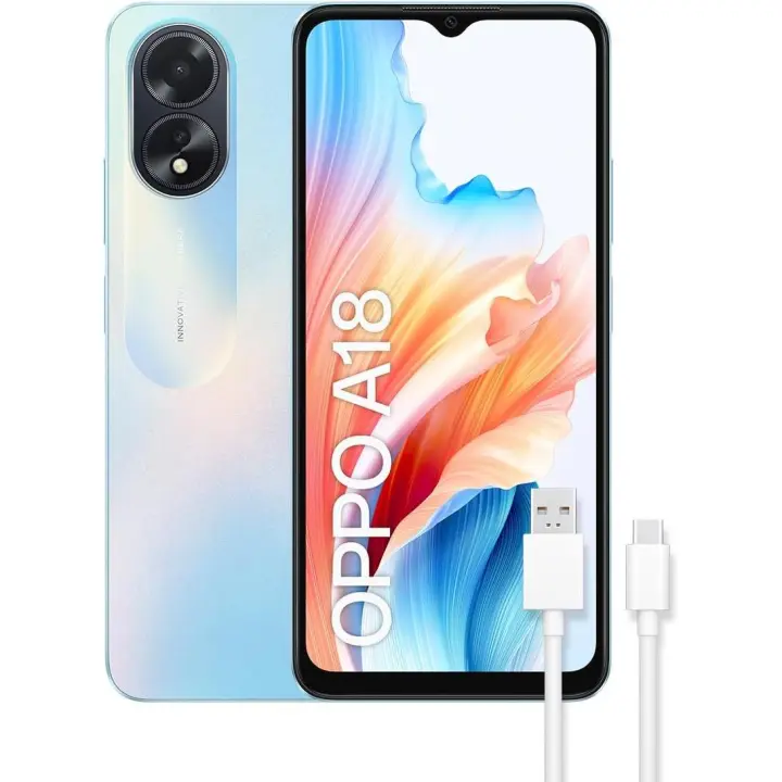 OPPO A18 - Smartphone Libre, 4GB+128GB, Pantalla HD+LCD 6.6", Cámara 8+2+5MP, Android, Batería 5000mAh - 1