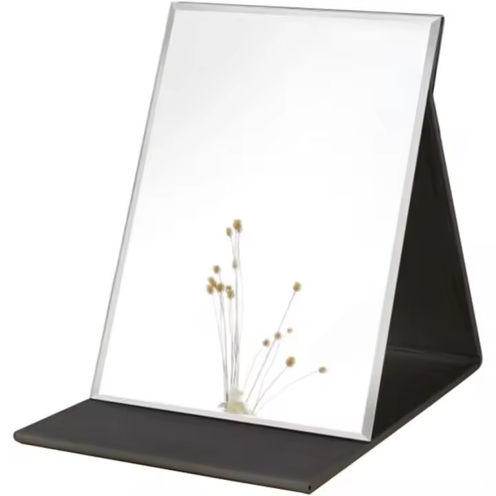 Espejo de maquillaje portátil plegable con soporte - 1