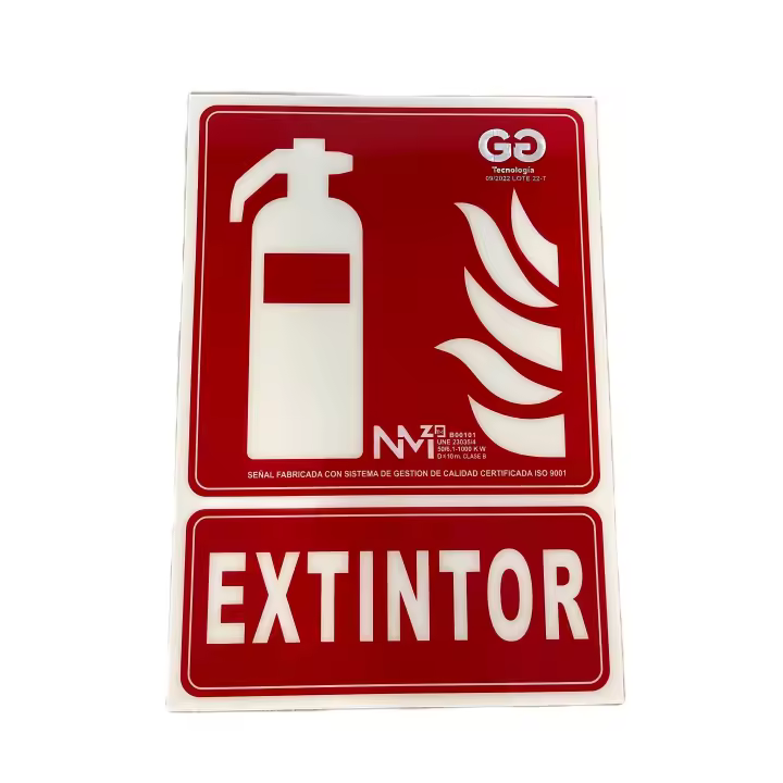 Normaluz SEÑAL EXTINTOR PVC 0.7mm Clase B 210x300mm Resistente Al Fuego - 1