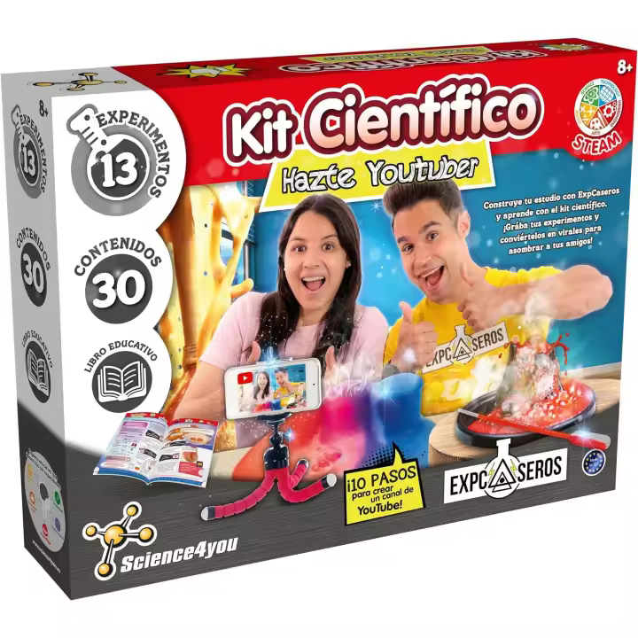Science4you - Hazte Youtuber 8 CREA tu Canal y Haz 13 Experimentos Expcaseros, Kit Cientifico, Juegos Educativos + 8-10 Años - 1