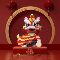 Juguete Creativo De Danza Del León Chino Ornamentos De Bloques Constructivos Pequeños Para Adultos Juguete De Artesanía - details 4