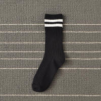 Calcetines De Algodón Para Mujer Estilo Retro Coreano Japonés Clásicos Con Rayas De College Street Calcetines Largos De Media Caña Regalo Para Niñas - details 8