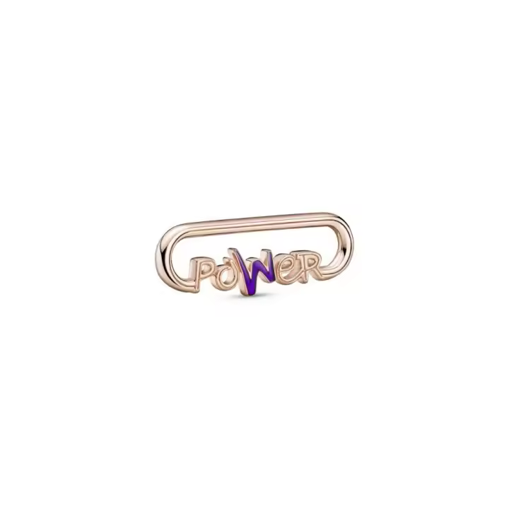 Link con un recubrimiento en oro rosa de 14k Palabra Power Pandora ME 780766C01 PANDORA Raíz Joyas de Plata Pandora Me Joyas Pandora MUJER inicio Mujer Pandora original - 1