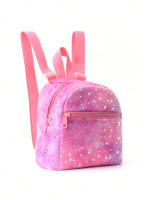 Mochila para mujer, mini mochila ajustable de felpa suave con estampado de estrellas y lunas. - details 1