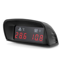 Gauge De Agua Y Voltímetro 2 En 1 Para Coche LCD Temperatura Y Voltaje Horizontal En Grados Celsius Con Sensor De 10mm Luz Trasera Roja Para 12v - details 6