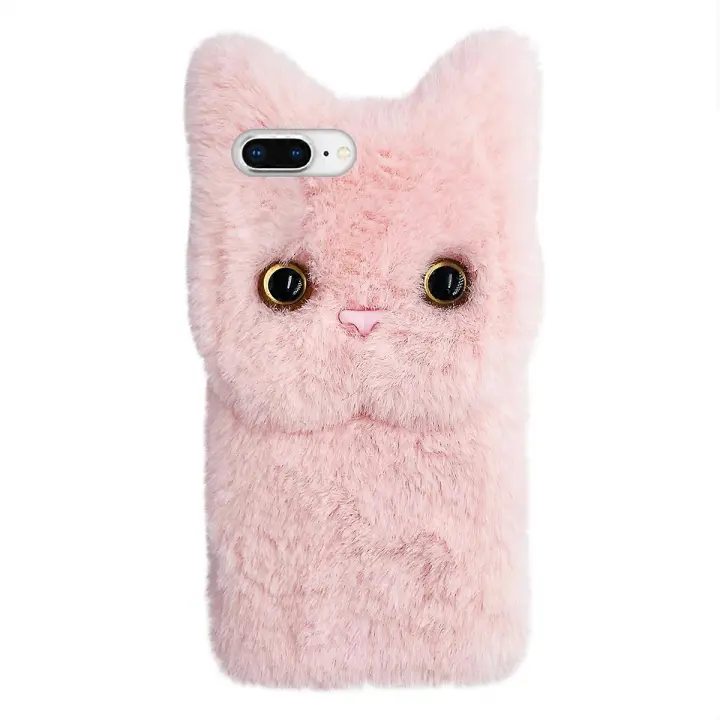 Funda protectora de teléfono con diseño de gato de peluche, compatible con iPhone 7/8 Plus - 1