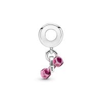 PANDORA Charm Colgante Dumbbell de Plata de Ley S925 con Esmalte Rosa Transparente Mancuerna - Joyería Mujer - details 1