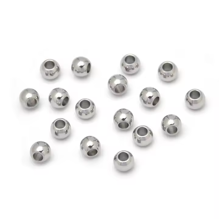 Bolas Redondas De Acero Inoxidable Suave Y Sólidas Para Creación De Joyería Pulseras DIY Tamaños 3mm 4mm 5mm 6mm 8mm - 1