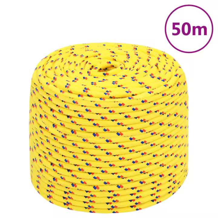 vidaXL Cuerda de barco polipropileno 6 mm 50 m cuerda Color Amarillo,  Blanco y azul,  orange y mas - 1