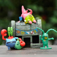 Figuras De Acción SpongeBob Para Niños Juguete De Bob Esponja Cangrejo Jefe Patricio Decoración De Pecera Bandai PVC 3.5-14.5cm - details 5
