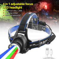 Linterna Frontal LED Super Brillante Ajustable En Rojo Verde Azul Y Blanco Para Pesca Al Aire Libre Impermeable Para Camping Y Exploración De Cavernas - details 15