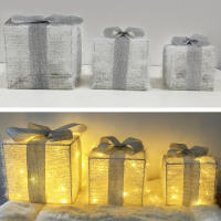 Juego De 3 Cajas De Regalo Iluminadas LED Para Decoración De Navidad Interior Y Exterior Árbol De Navidad Jardín Hogar - details 5