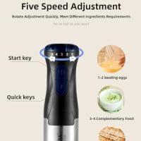 Batidora de mano 1000W, 5 Velocidad regulable + Turbo, 4-en-1 Picadora Eléctrica Maple inoxidable Incluye Vaso medio, Picador y Emulsionador | Pica hielo, Pies freezados, Frutos Secos - details 4