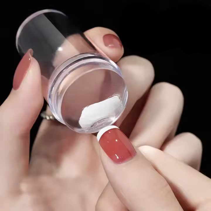 Kit De Estampado De Uñas Con Silicona Transparente Para Manicura Diseño Francés Stampa De Uñas Con Estampador Y Cuchilla Doble Lado - 1