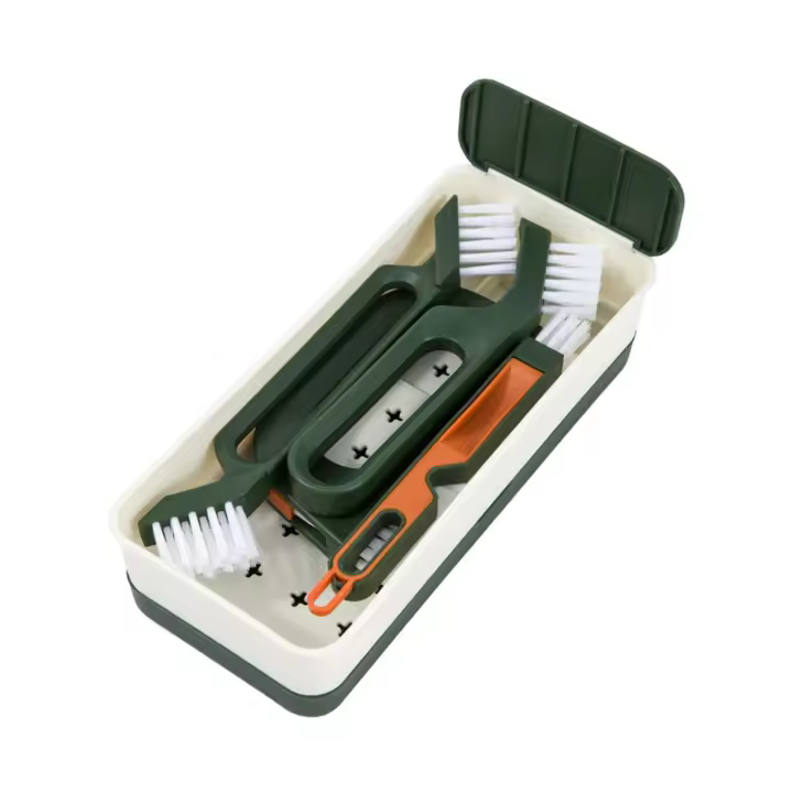 Cepillo para limpiar rieles de ventanas o puertas corredizas, cepillo para pisos de baldosas, cepillo para estufas domésticas - 1