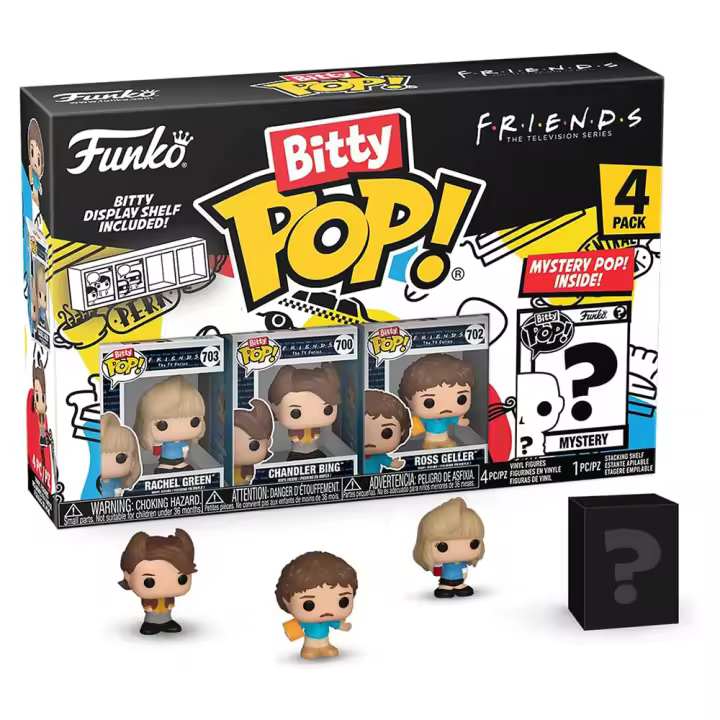 FUNKO BITTY POP! FRIENDS - RACHEL GREEN, CHANDLER BING, ROSS GELLER Y ¿?, LICENCIA OFICIAL - 73048 - 1