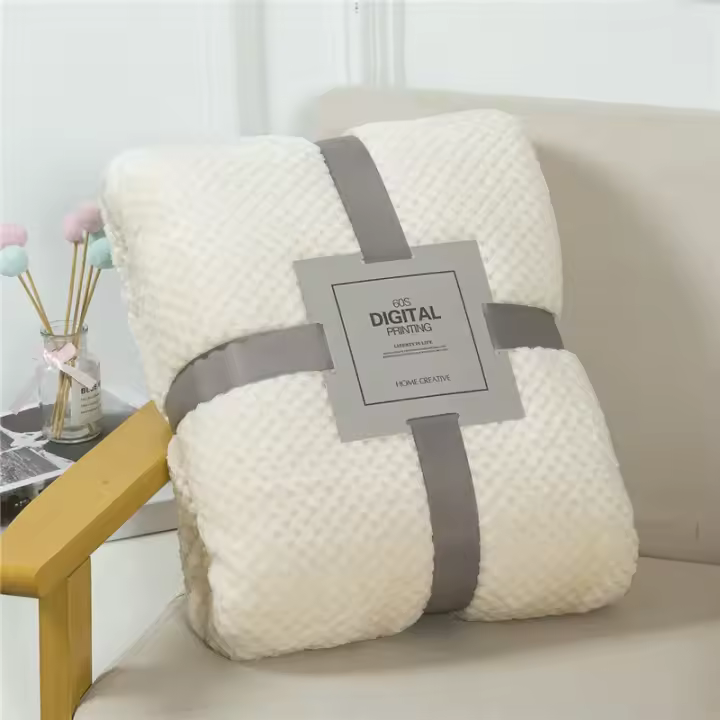 Manta De Terciopelo Coral Japonesa 300gsm Estilo Primavera Verano Suave Y Fluffy Falso Piel De Mocoso Cubierta De Sofá Sólida Manta De Cama En Cuadros - 1
