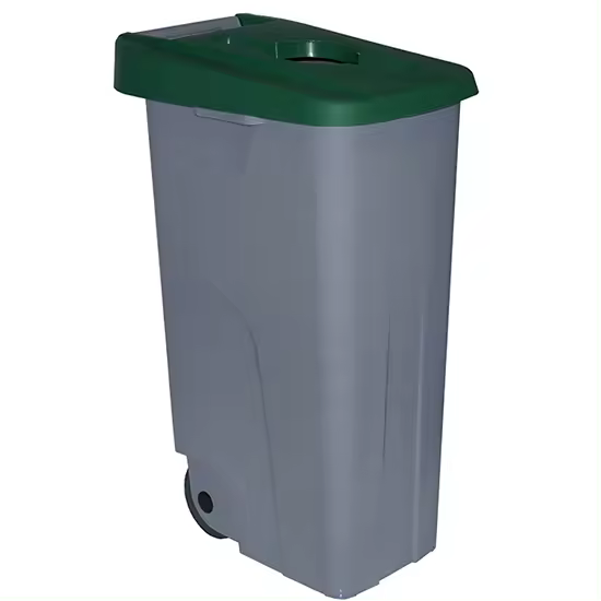 Cubo Reciclaje Denox 85 L Verde - Fabricado en Polipropileno - 1