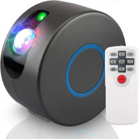 Star projector, color light LED projector with star nebula/galaxy projection as atmospheric room decoration, home cinema lighting or bedroom mood light - details 0