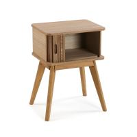 Mesita de un cajón en madera con forma persiana - Medidas: 40x30x54 cm - Marca VERSA - details 2