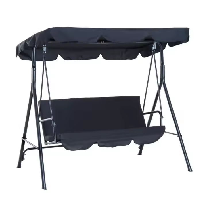 Columpio Balancin de 3 Plazas Negro. Muebles de Jardin y Terraza     Saldos y Stocks - 1