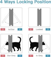 Solapa de gato con 4 vías magnéticas, puerta para mascotas para gatos y perros pequeños, puerta de gato con túnel marrón 18x19x5,5 cm - details 2