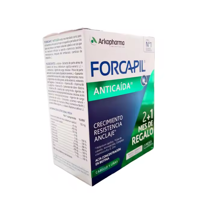 Arkopharma Forcapil Anticaída Pack 3 Meses Alta Concentración en Biotina - 1