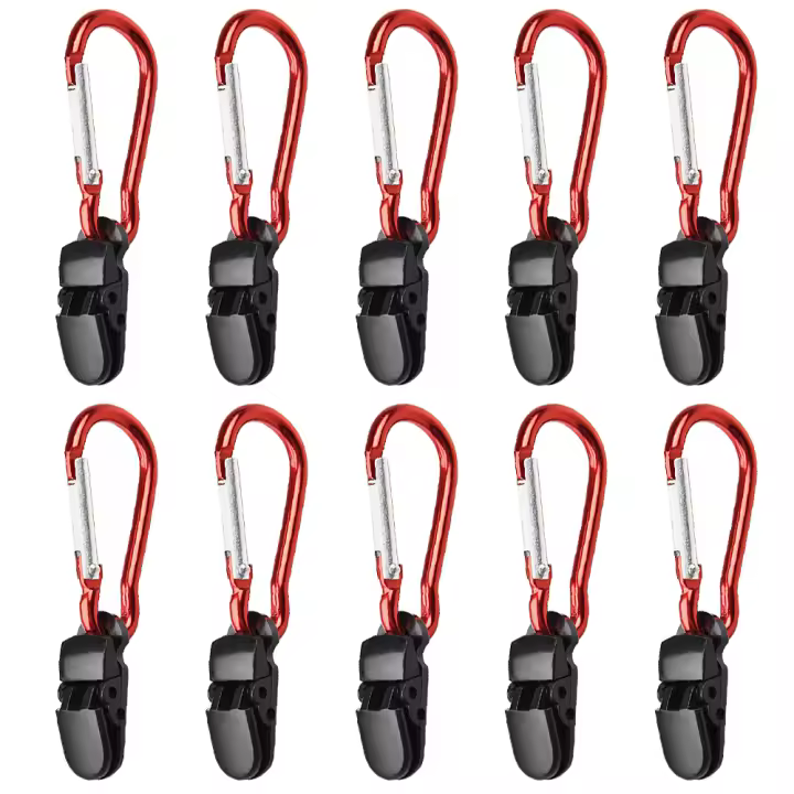 Abrazadera de Toldo de Camping 10pcs con Carabiner Aperitura Cerradura de Jardín Al aire libre Para Camping y Agricultura - 1