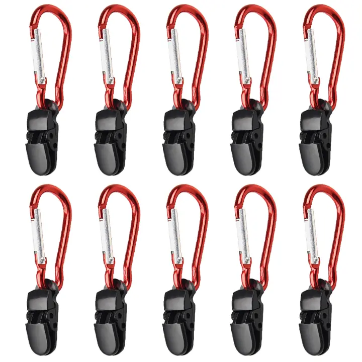 Abrazadera de Toldo de Camping 10pcs con Carabiner Aperitura Cerradura de Jardín Al aire libre Para Camping y Agricultura - 1