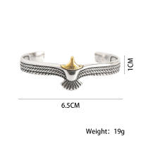 Pulsera De Codo Vintage Con Águila Calva Plata Enchapada Pulsera De Alas De Águila Para Joyería Vikinga Y Americana Unisex - details 0