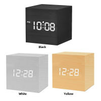 Reloj De Alarma Digital De Madera Con Temperatura Y Control De Voz Reloj De Mesa LED Adorno Artístico Para Decoración De Oficina Y Habitación - details 1