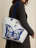 MEJORADA KD-2306 Bolso de Playa-Tote Bag Súper Grande 60x40x20CM con Diseño de Ojo Turco y Motivos Azules, Ideal para Playa y Vacaciones - details 7