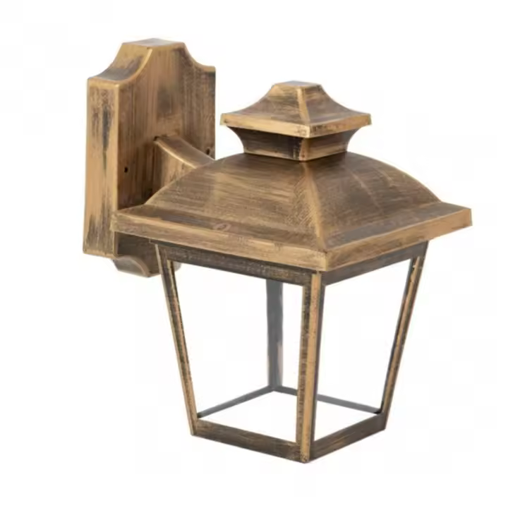 Farol Aplique Exterior Maca 1xe27 Oro Viejo Policarbonato 24,5x17x22,3 Cm - FABRILAMP - 1
