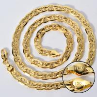 Collar De Cadena Estilo Cubano De Lujo Para Hombres Y Mujeres Joyería Hip Hop Diseño Italiano Plata De Oro 18K En Aleación De Cobre - details 2