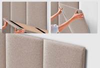 DHOME Cabecero Tapizado Tela Aqualine Premium Antimanchas Diseño Modular Vertical Autoadhesivo Altura 135cm - details 3