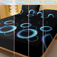 Sábana Redonda Moderna Y Sencilla De Tela Mate Con Estampado Geométrico Para Cama Sin Almohadillas Incluidas - Ropa De Cama - details 5
