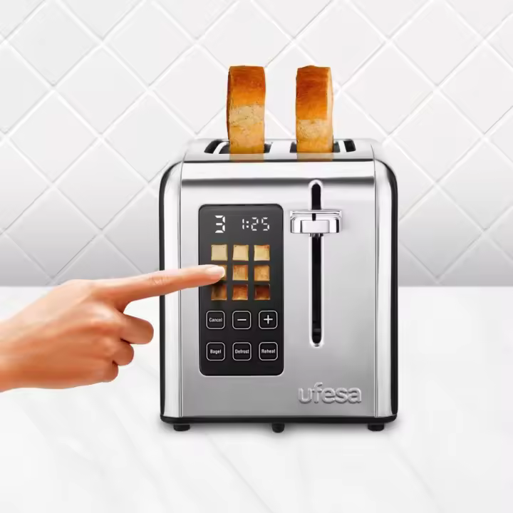Tostador Ufesa Perfect Toaster con 9 Niveles de Tostado, Función Bagel, Descongelar y Recalentar, 2 Ranuras, 950W - 1