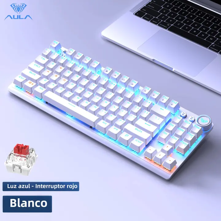 Teclado Mecánico De Juego AULA Sin Cables 87 Teclas Tres Modos 2.4G/Bluetooth/Wireless Con Iluminación Para Windows/Mac/IOS/Android - 1