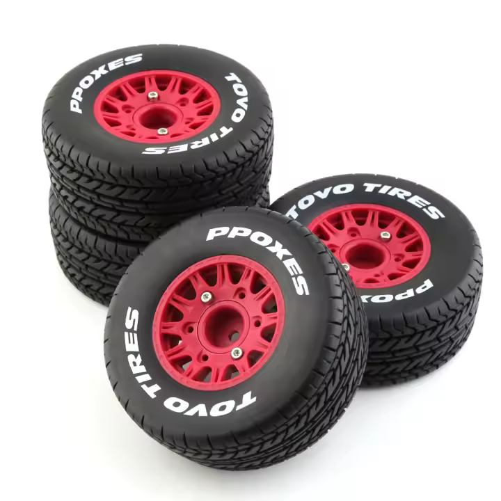 4Pcs Rueda De Camión De Corta Duración 113mm 1/8 1/10 Con Neumático Y Eje De 12 14 17mm Hex Para Slash Arrma SENTON VKAR RC Car - 1