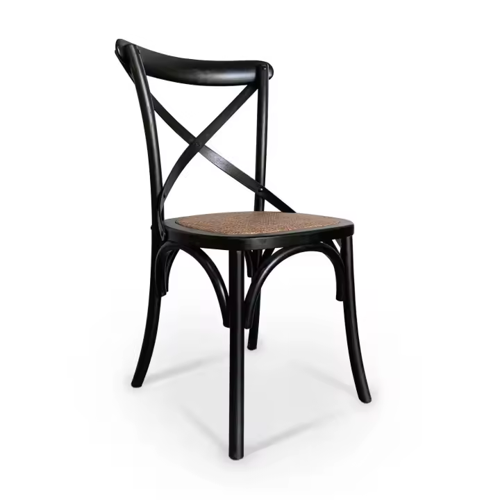 LÚZETE Silla de Madera de Abedul Negra - Diseño Clásico - 1