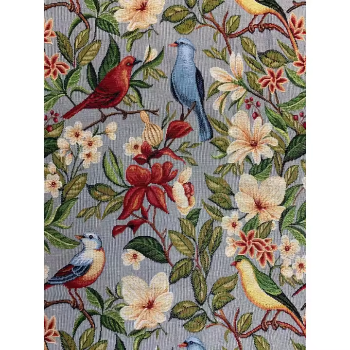 Tejidos Ortuño- Tela  Gobelino Pajaros, Tela para Tapizar Multicolor, Tela para Cojines, Cortinas, Sillas, Bolsos,1m x Ancho 2.80m - 1