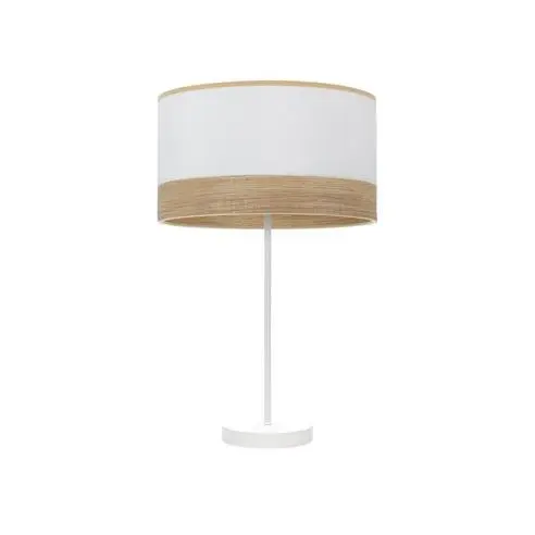 FABRILAMP Lámpara de Mesa Sobremesa Alto Olga 1xe27 Blanco/blanco-madera Clara 62x30x30 Cm - Diseño Elegante - 1