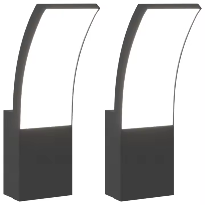 vidaXL Lámparas de pared LED de exterior 2 uds aluminio fundido Color Blanco,  Negro, y mas - 1