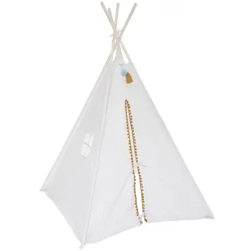 Flamingueo Tipi Infantil - Tienda Campaña Infantil - Suelo Acolchado - Diseño a Rayas - Poliéster - para Interiores - Bolsa Transporte Incluida - Rosa