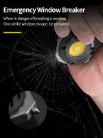 Linterna Portátil Mini COB Con 7 Modos De Iluminación Lámpara De Emergencia Con Destornillador Martillo Para Romper Ventanas Y Cuchillo Para Cinturón De Seguridad - details 4