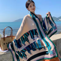 Bufanda De Playa Bohemia Para Mujer Pashmina Floral Estilo Fashion Verano Hijab Envoltura Echarpe Decorativa Polyester Sin Costuras - details 9