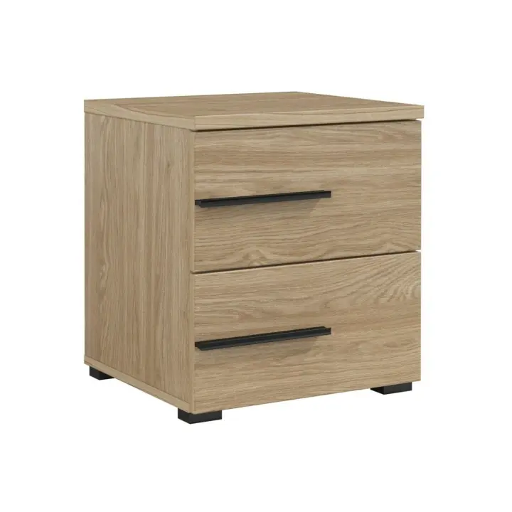 Mesilla de noche Austin AY102 , Muebles ES, Aglomerado laminado, Blanco, 44.8 x 49.1 x 40cm - 1