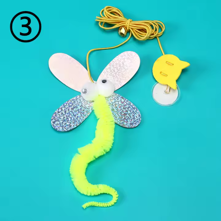 Juguete Interactivo Para Gatos Simulación De Ratón Con Cuerda Y Plumas Juego Divertido Para Gatitos Tren De Puerta Colgante Suministros Para Mascotas Material De Lana Y Plumas - 1