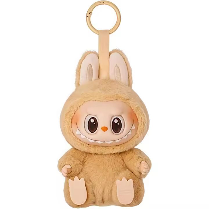 Wonduu Labubu Peluche Llavero Marrón | Muñeco de Felpa Suave con Diseño Adorable | Llavero Colgante para Mochila, Bolsos y Llaves Fans, Niños y Niñas (Labubu Gris) - 1